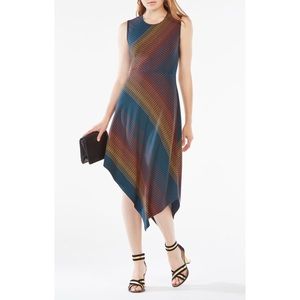 BCBGMaxAzria Striped Asymmetrical Dress